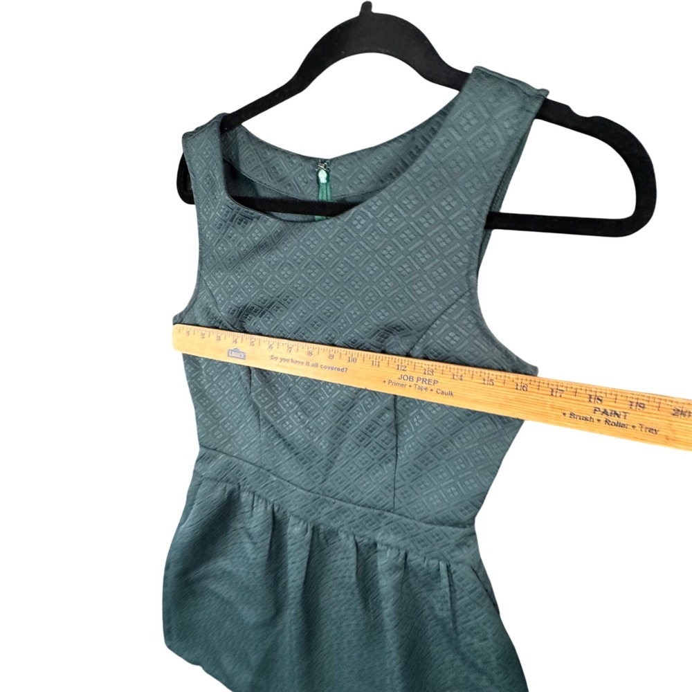 Green Quilted Fit & Flare‎ Party Dress Womens M Sleeveless Textured Holiday Chic - Picture 5 of 8